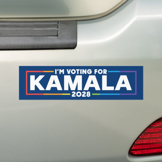 Ich stimme für Kamala 2028 LGBTQ Autoaufkleber (Auf Auto)