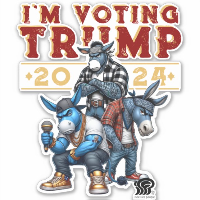 ICH STIMME FÜR TRUMP 2024 AUFKLEBER (Vorderseite)