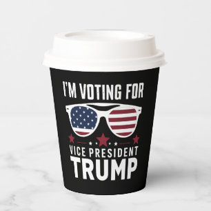 Ich stimme für Vizepräsident Trump Wahl 2024 Pappbecher