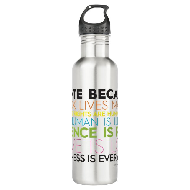 Ich stimme für Weil.... Güte ist alles Edelstahlflasche (Vorderseite)
