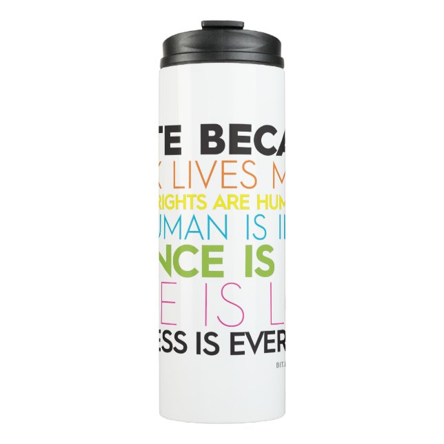 Ich stimme für Weil... Güte ist alles Thermosbecher (Vorderseite)