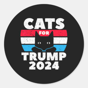 Ich stimme Katzen für Trump 2024 Wahldebatte Runder Aufkleber