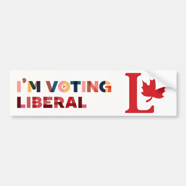 "Ich stimme liberal" Politischer Autoaufkleber (Vorne)