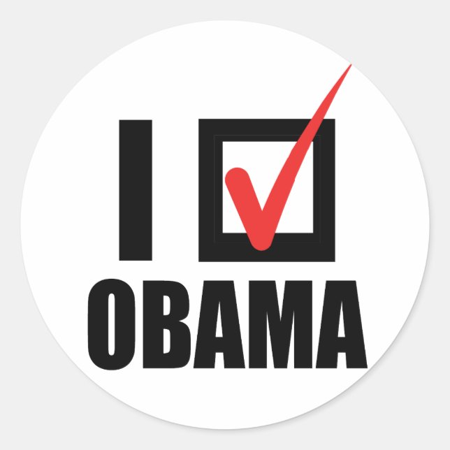 ICH STIMME OBAMA BW -.pnng Runder Aufkleber (Vorderseite)