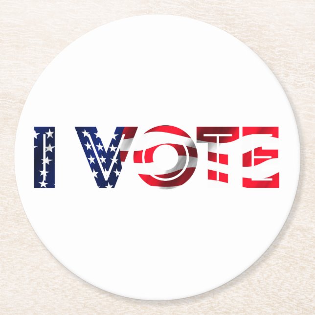 Ich stimme runder pappuntersetzer (Vorderseite)