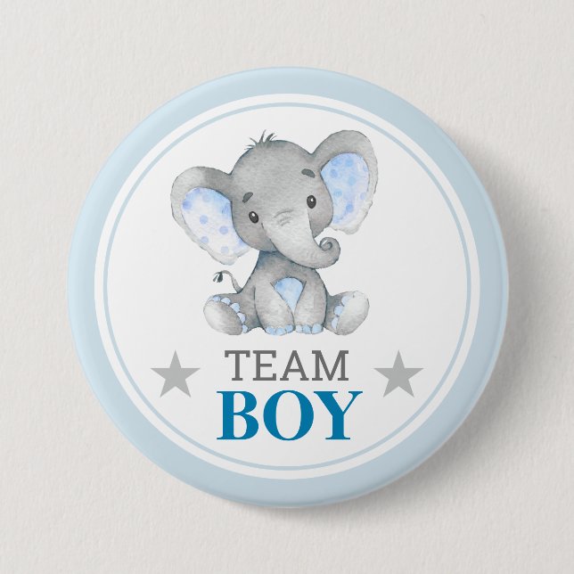 Ich stimme Team Boy Gender Reveal Baby Dusche Spri Button (Vorderseite)