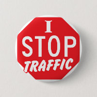ICH STOPPE Verkehr mit einem roten Stoppschild