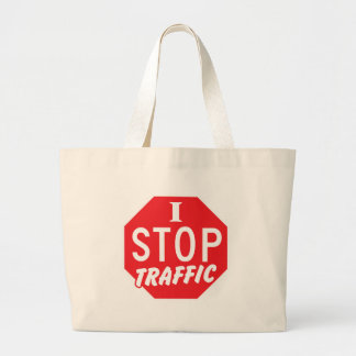 ICH STOPPE Verkehr mit einem roten Stoppschild Jumbo Stoffbeutel