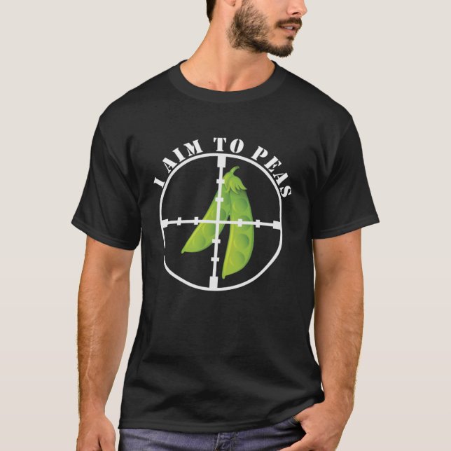 Ich strebe nach Erbsen Veggie Pun Pun World Peace T-Shirt (Vorderseite)