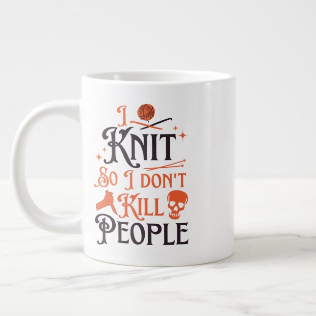 Ich Strick also töte ich nicht Leute, die Liebesro Jumbo-Tasse (Links)