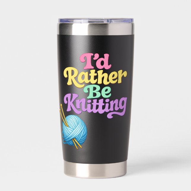 Ich stricke lieber thermobecher (Vorderseite)