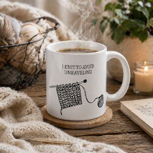 Ich stricke, um ein Auseinanderfallen zu vermeiden Kaffeetasse
