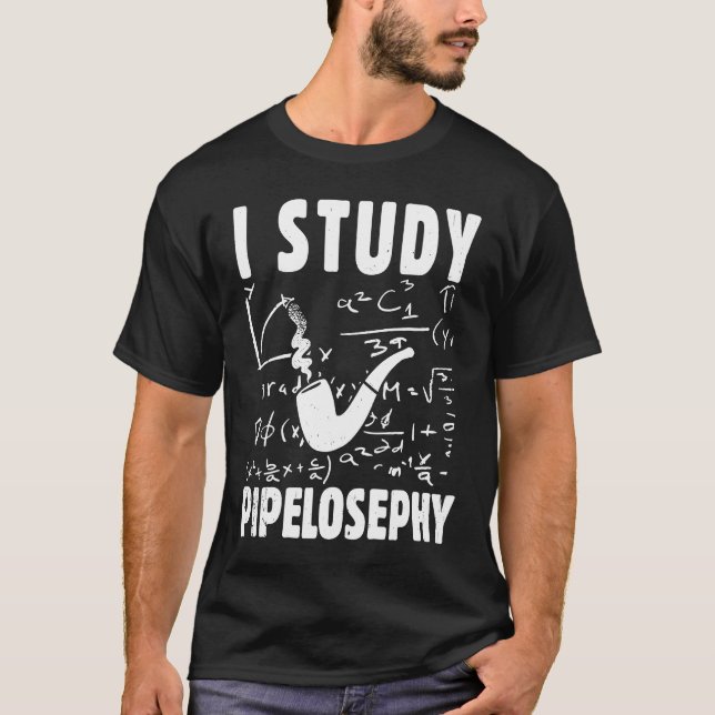 Ich studiere Pipe Smoker Pipe Pipe Funny Tobacco P T-Shirt (Vorderseite)