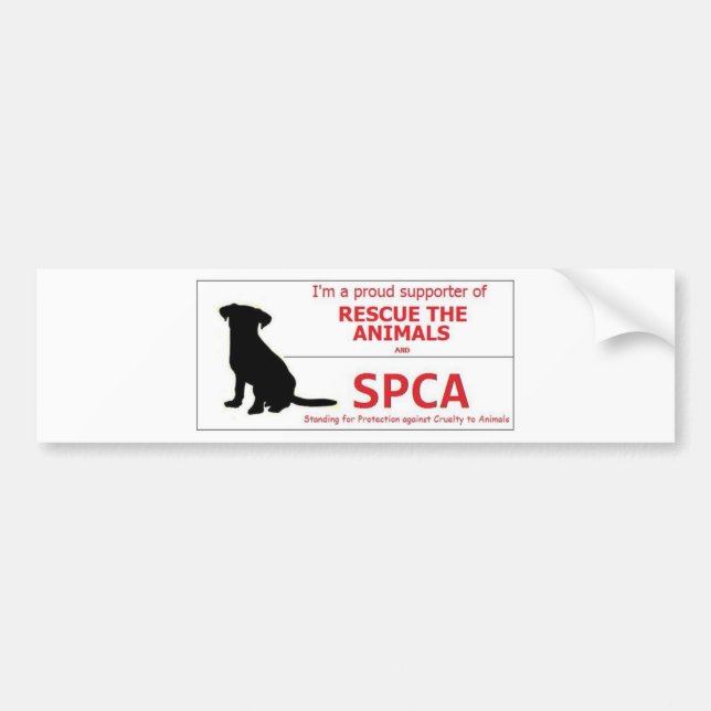"Ich stütze das SPCA… " Autoaufkleber (Vorne)