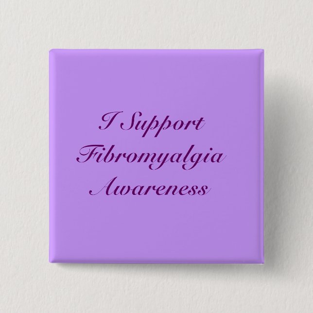 Ich stütze Fibromyalgia-Bewusstseins-Knopf Button (Vorderseite)