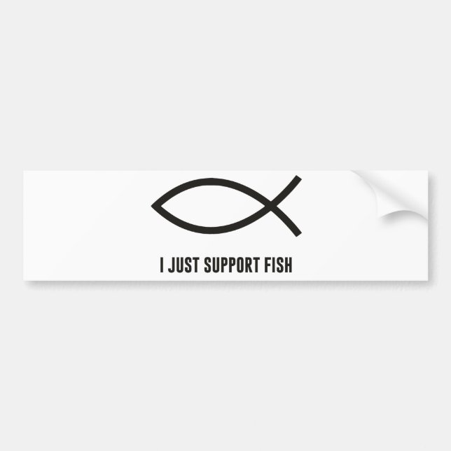 Ich stütze gerade Fische Ichthys Symbol Autoaufkleber (Vorne)