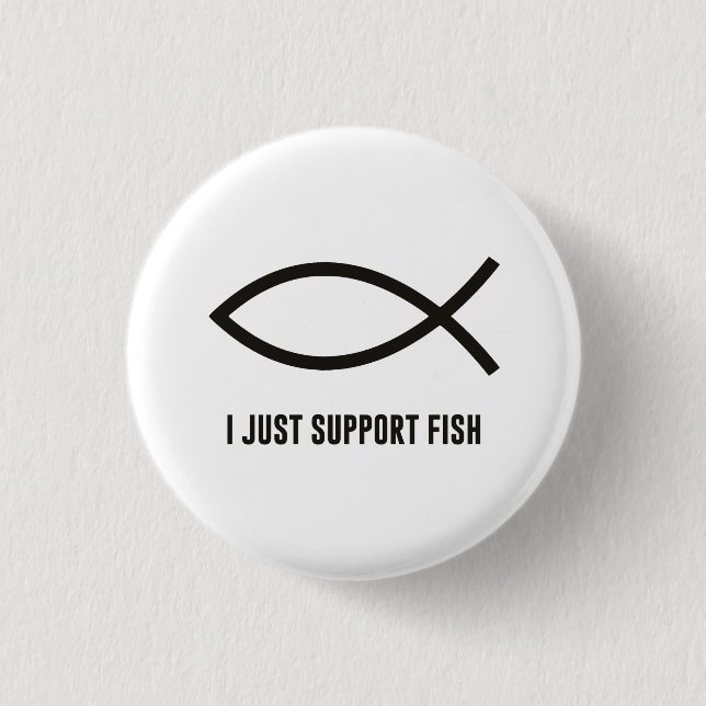 Ich stütze gerade Fische Ichthys Symbol Button (Vorderseite)