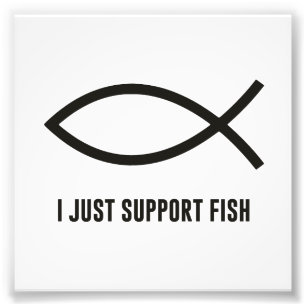 Ich stütze gerade Fische Ichthys Symbol Fotodruck