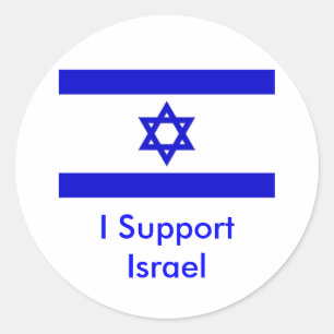 Ich stütze Israel Runder Aufkleber