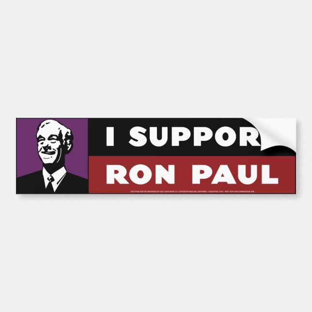 Ich stütze lila Ron Paul - Autoaufkleber (Vorne)