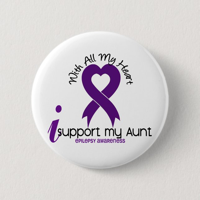 Ich stütze meine Tante Epilepsy Button (Vorderseite)
