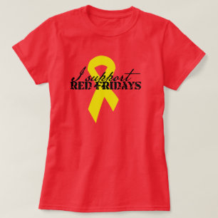 Ich stütze rote Freitag T-Shirt