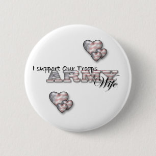 Ich stütze unser Truppen/Armee Ehefrau-Button Button
