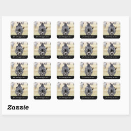 Ich suche Sie nach Zebra-Foto mit Text Quadratischer Aufkleber
