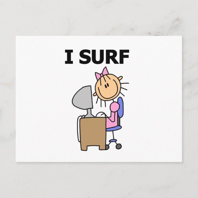 Ich surfe im Web Postkarte (Vorderseite)