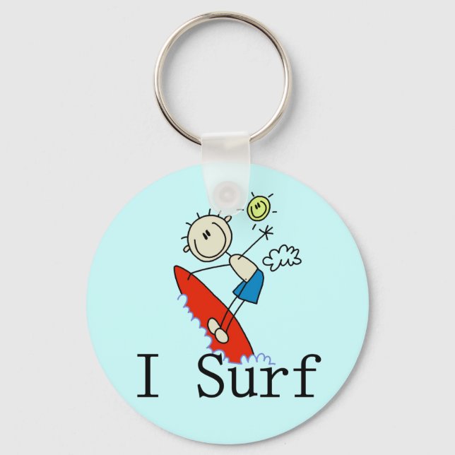 Ich surfe T - Shirt und Geschenke Schlüsselanhänger (Vorderseite)