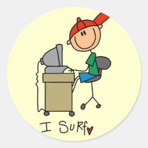 Ich surfe T-Shirts und Geschenke Runder Aufkleber