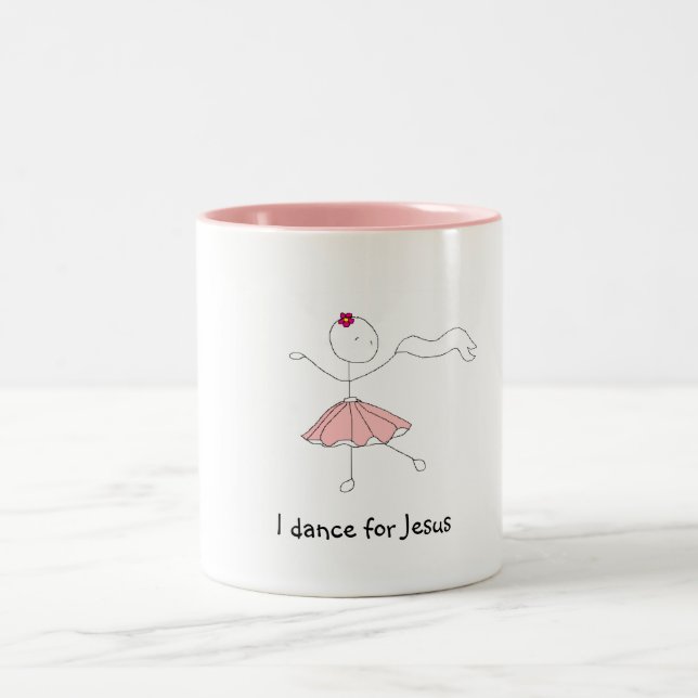Ich tanze für Jesus Zweifarbige Tasse (Mittel)
