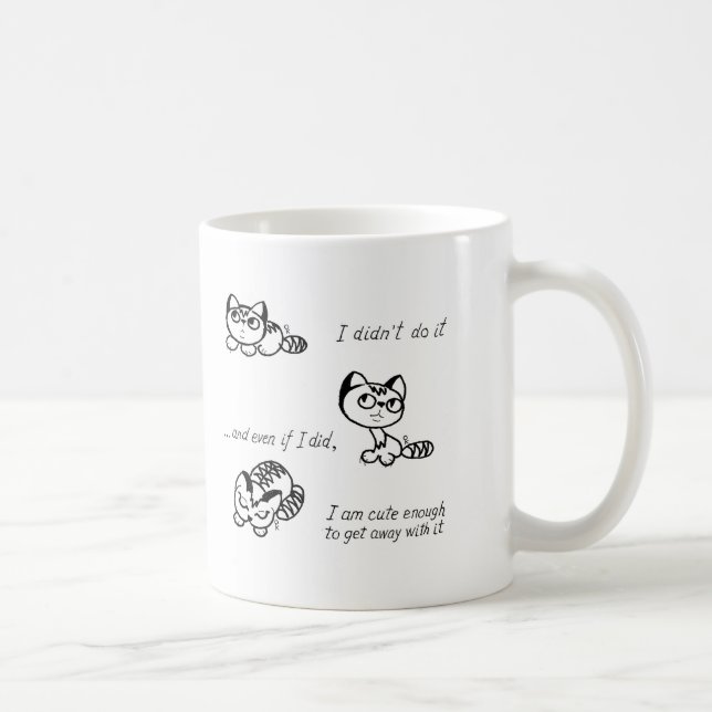 "ICH TAT ES NICHT" KATZEN KAFFEETASSE (Rechts)