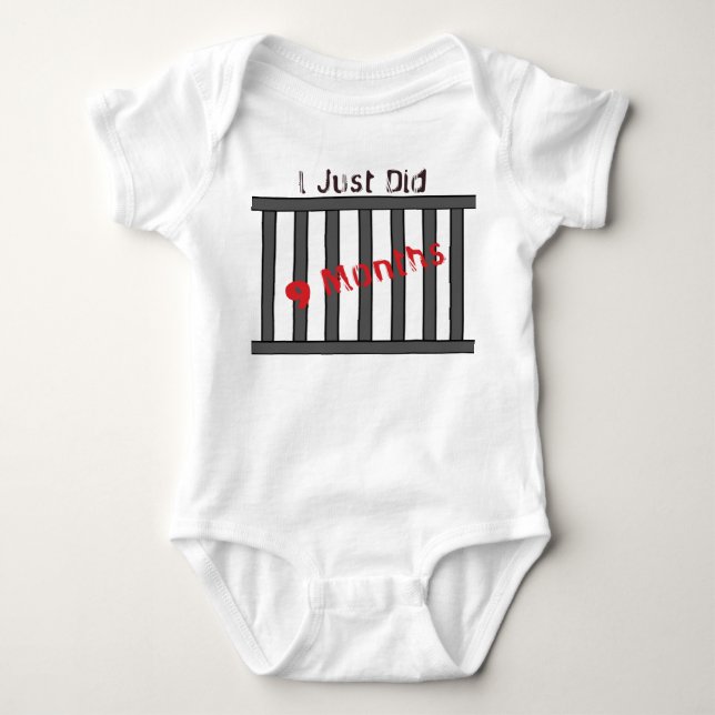 Ich tat gerade 9 Monate Lagerschwelle- Baby Strampler (Vorderseite)