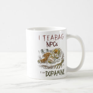 Ich teile Npcs für Dopamin - Lustiger Zombie-Gamer Kaffeetasse