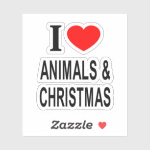 Ich ❤️ TIERE & WEIHNACHTEN Ich liebe Tiere & CH Vi Aufkleber
