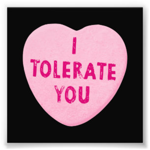 Ich toleriere Sie Valentinstag Herzwürfel Fotodruck