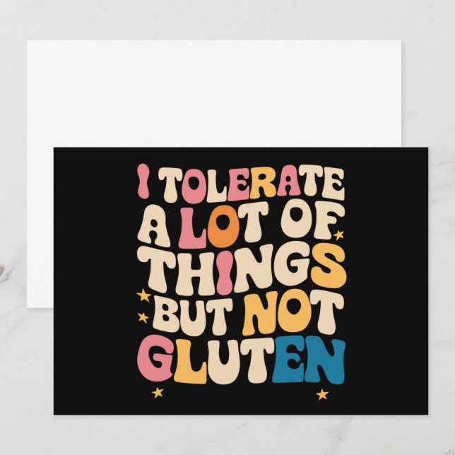 Ich toleriere viele Dinge, aber kein Gluten Einladung (Vorne/Hinten)
