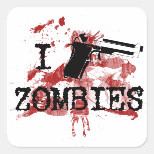 Ich töte Zombies Quadratischer Aufkleber