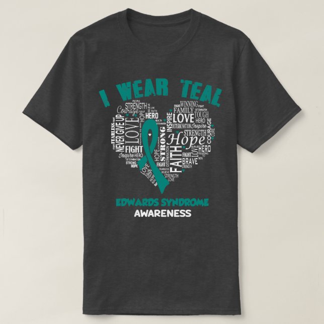 Ich trage Aquamarin für das Edwards-Syndrom Bewuss T-Shirt (Design vorne)