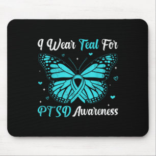 Ich trage Aquamarin für das Ptsd-Bewusstsein Butte Mousepad