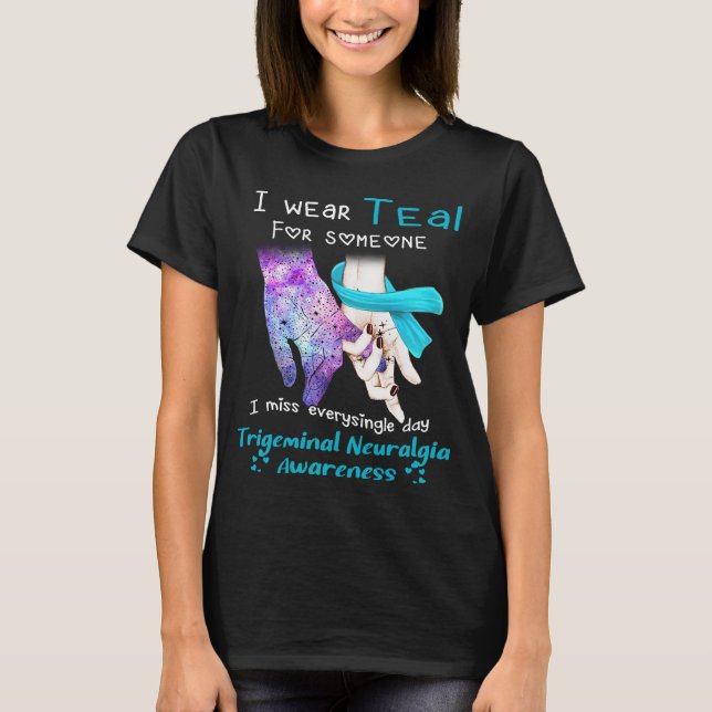 Ich trage Aquamarin für eine Trigeminale Neuralgie T-Shirt (Vorderseite)