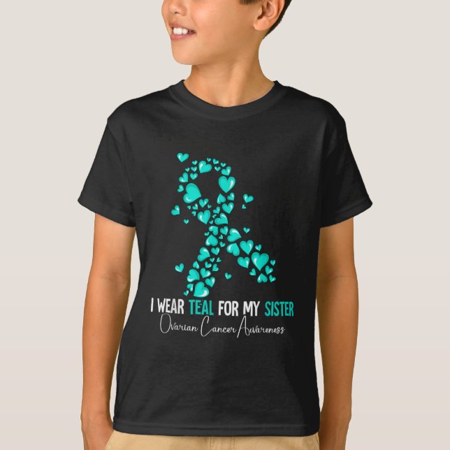 Ich trage Aquamarin für meine Schwester Ovarialkar T-Shirt (Vorderseite)