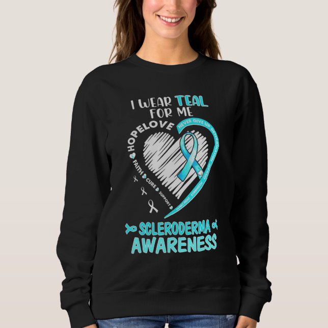 Ich trage Aquamarin für mich Skleroderma Bewusstse Sweatshirt (Vorderseite)