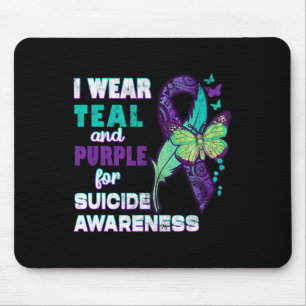 Ich trage Aquamarin Lila für das Selbstmordbewusst Mousepad