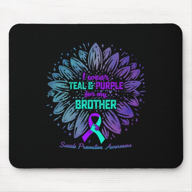 Ich trage Aquamarin Lila für die Prävention von Br Mousepad (Vorne)