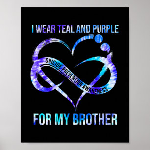 Ich trage Aquamarin Lila für die Prävention von Br Poster