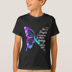 Ich trage Aquamarin Lila für die Prävention von Ge T-Shirt