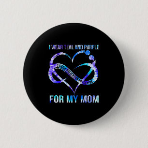 Ich trage Aquamarin Lila für Mama Suizidprävention Button