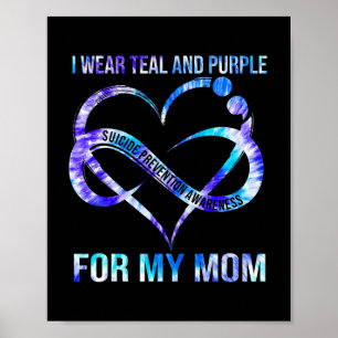 Ich trage Aquamarin Lila für Mama Suizidprävention Poster